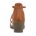 thumbnail image 4 of Journee Womens Trayle Wedge Back Heel Zip Sandals, Widths Available, 4 of 10