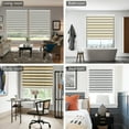 thumbnail image 3 of Keego 50% Blackout Cordless Zebra Window Shades Blinds with Modern Design Roller Shade Privacy Curtains Customizable Color and Size for Home Office Beige Linen 35"w x 52"h, 3 of 9