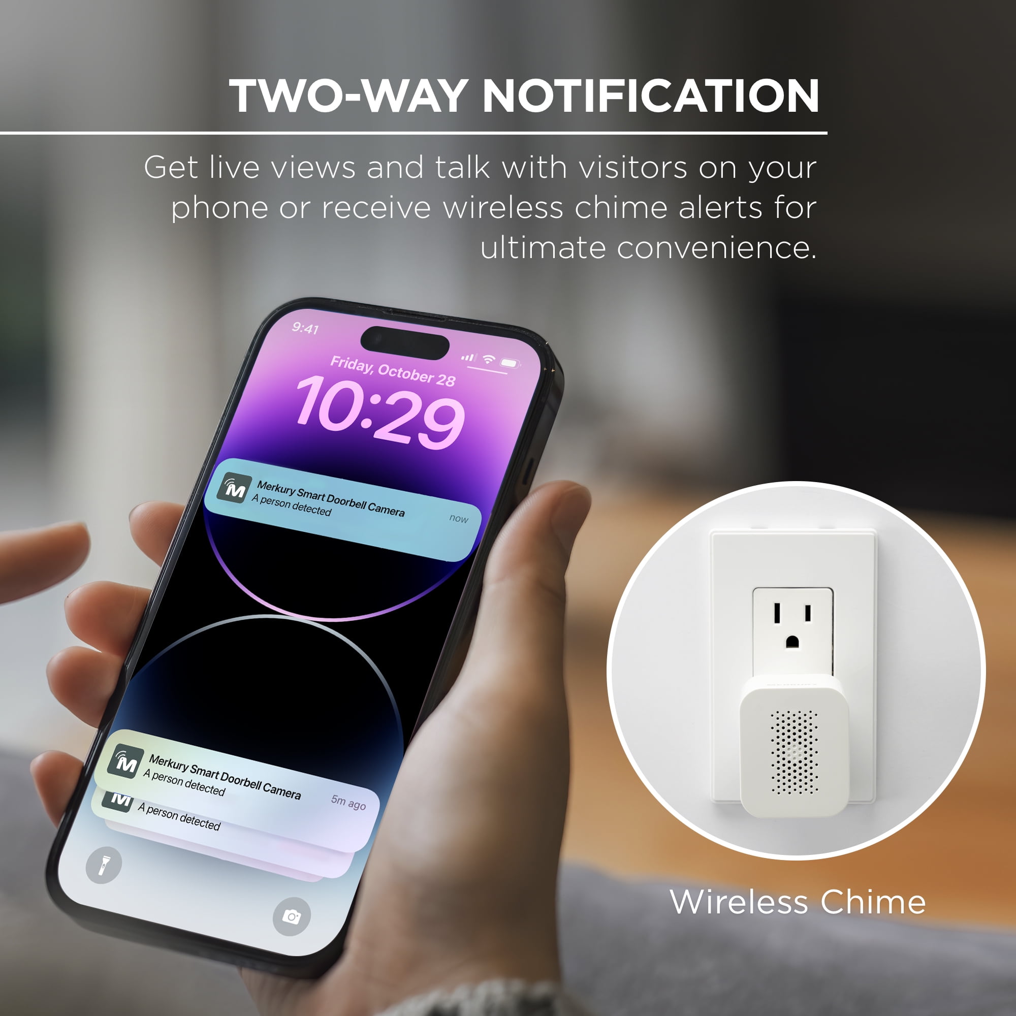 Door Bell Merkury Innovations Smart Wifi Doorbell Camera Merkury