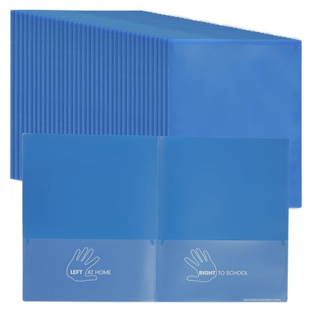 ECR4Kids 2-Pocket Parent-Teacher Classroom Communication Folder, Blue, 36-Piece