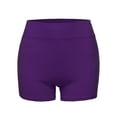 thumbnail image 2 of A2Y Women's Basic Solid Premium Cotton High Rise Bike Shorts Dark Purple 4XL, 2 of 5