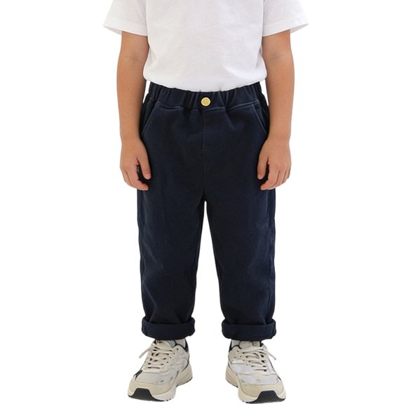 CONROSES Kids Boys Casual Pants Wide Leg Baggy Pant for Child Solid Elastic Waist Cozy Jogger Trousers with Pockets