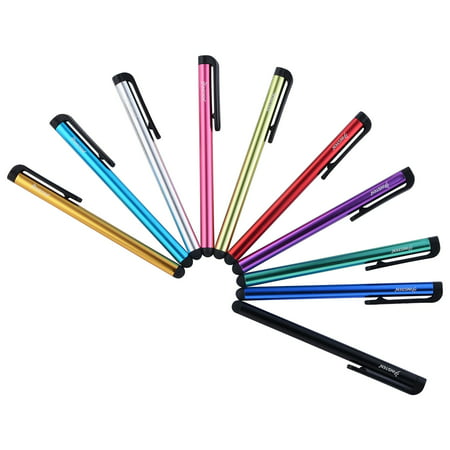 Insten 10-Piece Colorful Universal Touch Screen Stylus Pens For iPhone 6 6S Plus 7 8 X XS Max XR Samsung Galaxy S8 S9 Note 7 8 9 J7 Smartphone Tab A View TabPro Tablet Lenovo RCA TG-TEK (Best Stylus Pen For Ipad Mini)