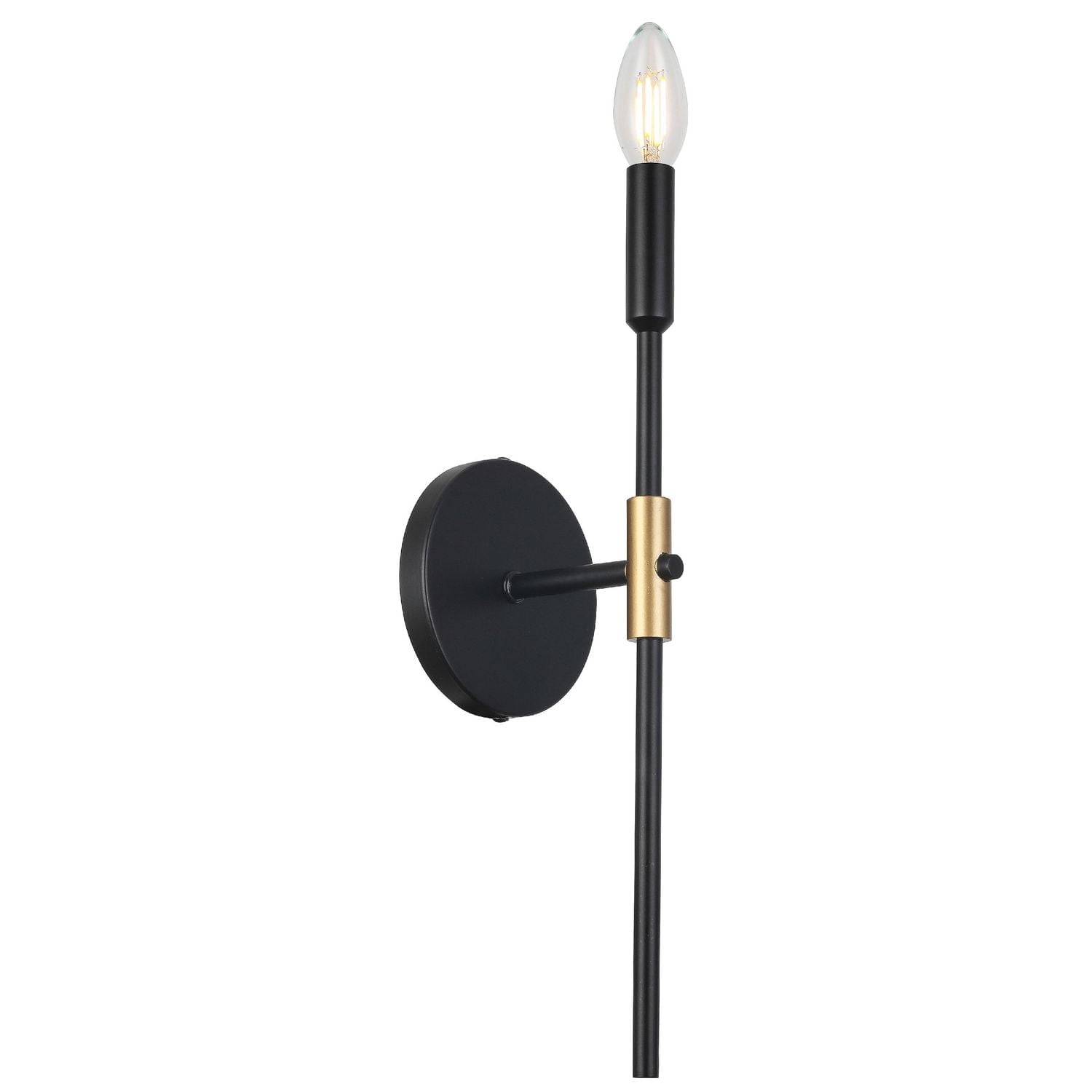 Cinthia 1 Light Wall Sconce - Matte Black/Aged Brass