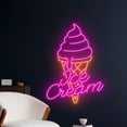 thumbnail image 2 of Handmadetneonsign Ice Cream Cone Neon Sign, Melting Ice Cream Neon Light, Ice Cream LED Light, 2 of 5