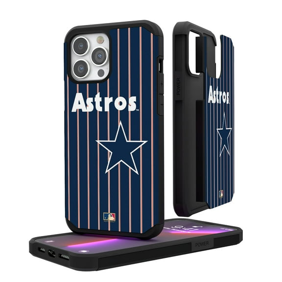 Houston Astros Navy iPhone Pinstripe Cooperstown Design Rugged Case