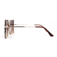 thumbnail image 3 of Leaf Rhinestone Rimless Rectangle Square Butterfly Sunglasses Gold Brown, 3 of 4