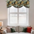 thumbnail image 3 of Tie Up Valance Curtain for Kitchen, Watercolor Tropical Plant Palm Leaf Rod Pocket Short Curtains Adjustable Tie-Up Shade Valances, Summer Leaves Window Treatment for Bathroom Living Room Bedroom, 3 of 9