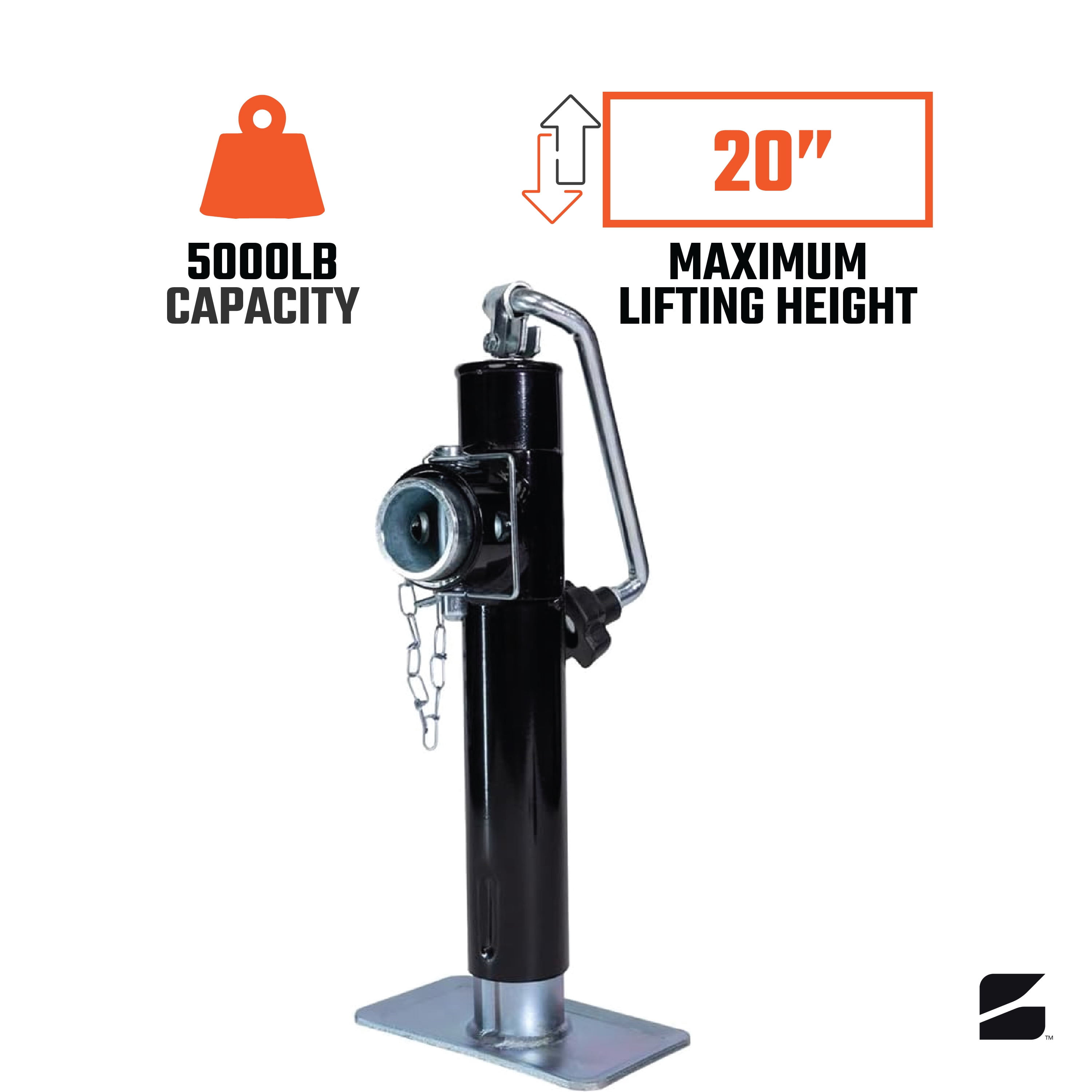 Bastion Distribution Swivel Trailer Jack | Weld-On Pipe Mount Tongue Jack | 5000lb Capacity | BD-5000TW-TM