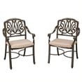 thumbnail image 1 of Home Styles Chaise de Patio Florale en Taupe et Naturel (Ensemble de 2), 1 of 1