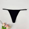 thumbnail image 2 of Xijirk Panties for Women,Seamless Thong Panties Sporty Triangle Design Comfortable Underwear for Active Daily Wear,Womens Underwear,L,Black1, 2 of 3