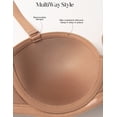 thumbnail image 2 of Wingslove Women's Strapless Bra Push Up Full Coverage Plus Size Bra Underwire Multiway Contour Red Carpet, Milk Coffee 40C, 2 of 6
