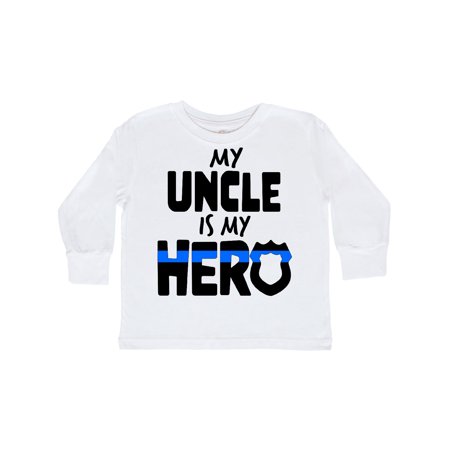 

Inktastic My Uncle is my Hero Police Officer Family Gift Toddler Boy or Toddler Girl Long Sleeve T-Shirt