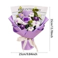 thumbnail image 3 of Hand Knitted Heart Rose Bouquet - Purple & White Crochet Flower Bouquet for Home Decor, Romantic Gift, Wedding, Valentine's Day (35x25cm), 3 of 6