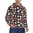 thumbnail image 2 of Pofeuu Rainbow Flowers Print Mens Casual Hooded Collar Drawstring Hoodies Pullover Sweatshirts Casual Long Sleeve Shirts-X-Large, 2 of 7