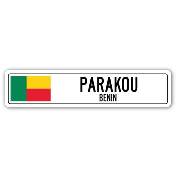 PARAKOU BENIN Street Sign Beninese flag city country road wall gift