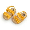 thumbnail image 4 of URMAGIC Baby Girls Anti-Slip First Walker Shoes Flat Sandals, Yellow, 0-18M, 4 of 8