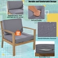 thumbnail image 4 of Sesslife 6 Wood Sectional Outdoor Conversation Sets with Sofa and Table, Natural/Light Gray, 4 of 9
