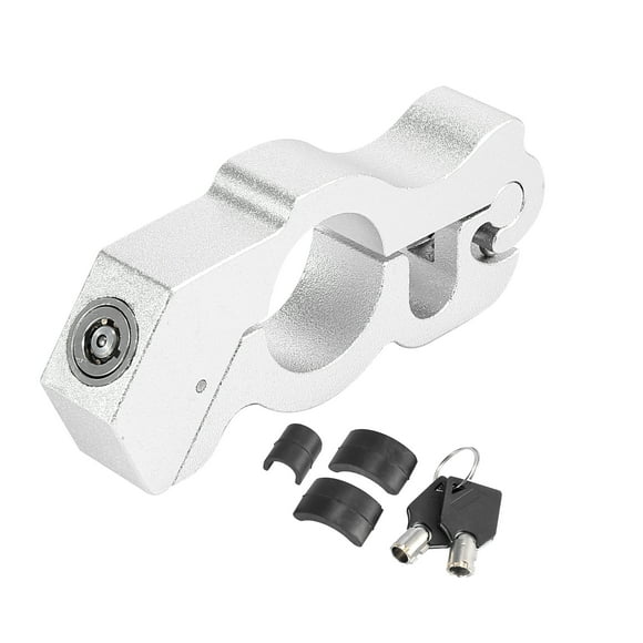 Bloqueo Antirrobo para motocicleta Unique Bargains Aluminio Aleación con 2 Llaves Tono Plateado