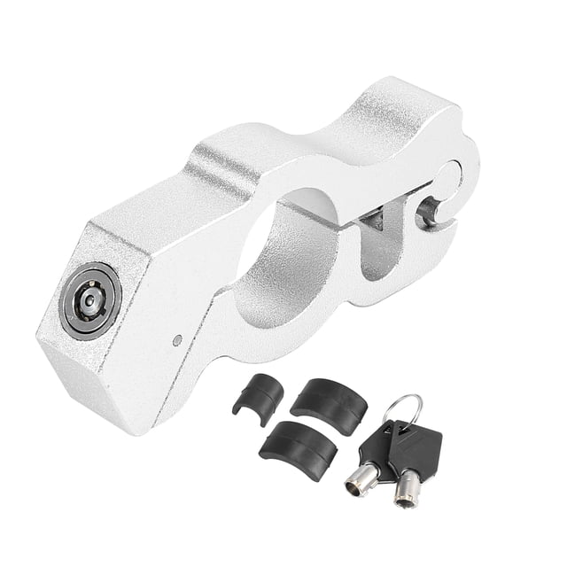 Bloqueo Antirrobo para motocicleta Unique Bargains Aluminio Aleación con 2 Llaves Tono Plateado