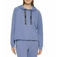 thumbnail image 3 of Calvin Klein Women's Cozy Relaxed Fit Fleece Logo Hoodie (Dusk, S), 3 of 12