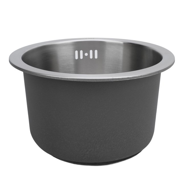 Drop In Round Kitchen Sink, 11.02in X 7.1in Black 304 Stainless Steel Splashproof Single Bowl Sink, 9.25in Inner Diameter, for Kitchens, Bars, Bathrooms