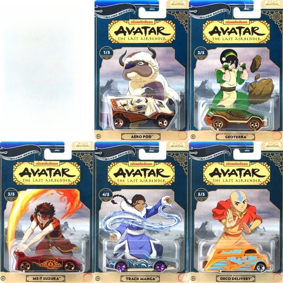 HW Silver Series Avatar the Last Airbender #1-5 Set of 5 Cars GDG83