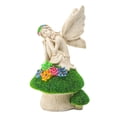 thumbnail image 2 of Estatua de ala de ángel Estatuilla de jardín Luces LED con energía solar Estatuas de decoración al aire libre Esculturas, Decoraciones de estatuas de , Sentado Sesión Soledad estatuas de hadas, 2 of 9