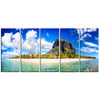 DESIGN ART Designart - Mauritius Beach Panorama - 5 Piece Photography Canvas Print