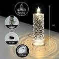 thumbnail image 4 of LED Crystal Candle Lights, Rose Shadow LED Flameless Candles, Glass Battery Operated Led Flameless Candles for Valentines Anniversary Wedding Christmas Decorations, 4 of 10