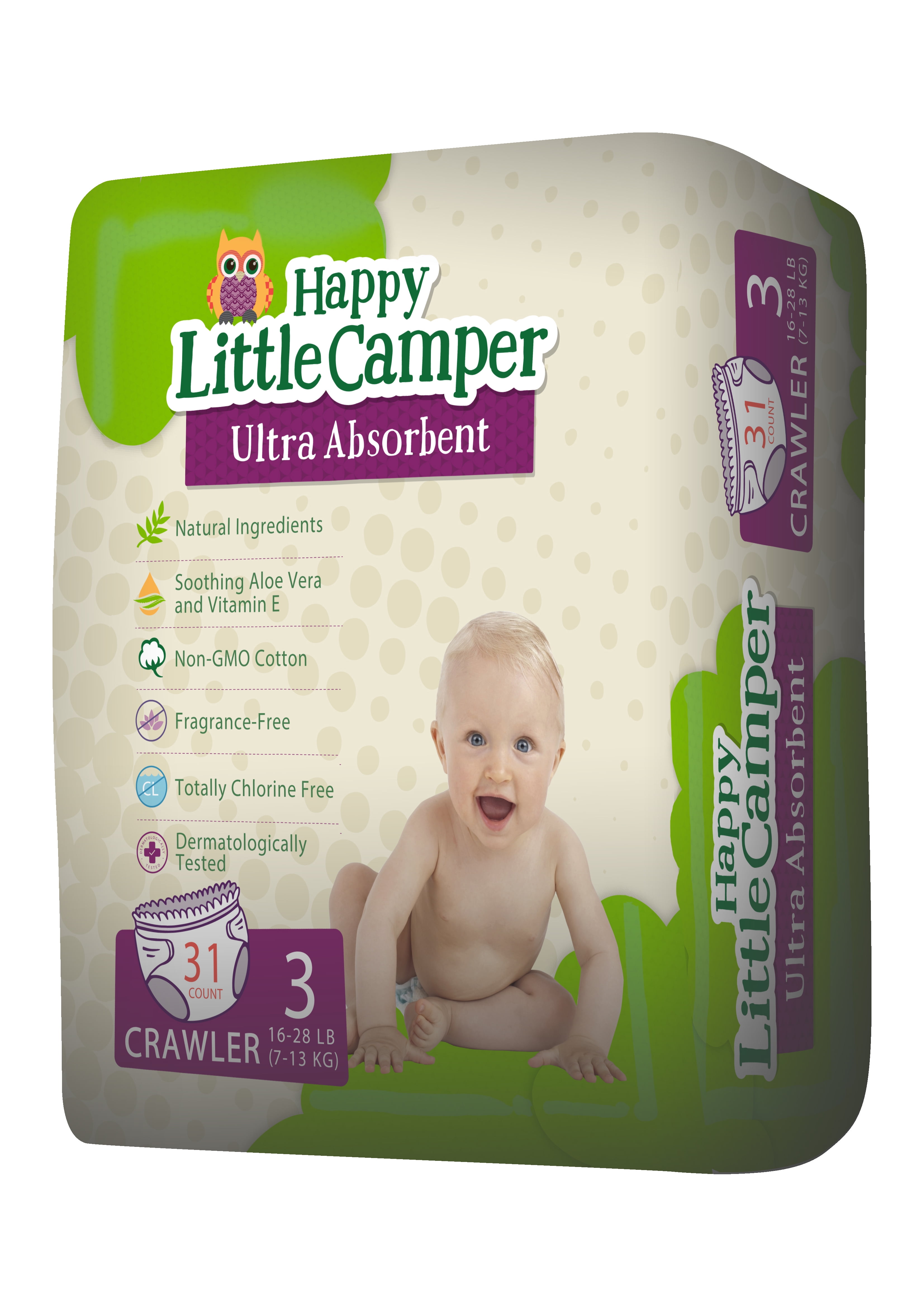 Happy Little Camper Natural Diapers, Size 3, 31 Diapers - Walmart.com