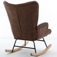 thumbnail image 3 of DeeHome Modern Patchwork Accent Chair with Solid Wood Armrest and Feet, Mid-Century Modern Accent Sofa, Fabric Sofa Chair for Living Room Bedroom Studio, Comfy Side Armchair for Bed (blue), 3 of 9
