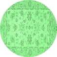 thumbnail image 1 of Ahgly Company Indoor Round Oriental Emerald Green Traditional Area Rugs, 8' Round, 1 of 4