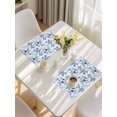 thumbnail image 5 of Flower Bird Placemats Set of 4, Vintage Blue Garden Country Wildflower Placemats for Dining Table, Place Mats for Kitchen Tabletop, Waterproof Wipeable Dining Table Mats Set, 5 of 9