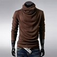 thumbnail image 2 of Mens Plain Slouchy High Neck Pullover T-shirts Tops_Gift Of G, 2 of 3