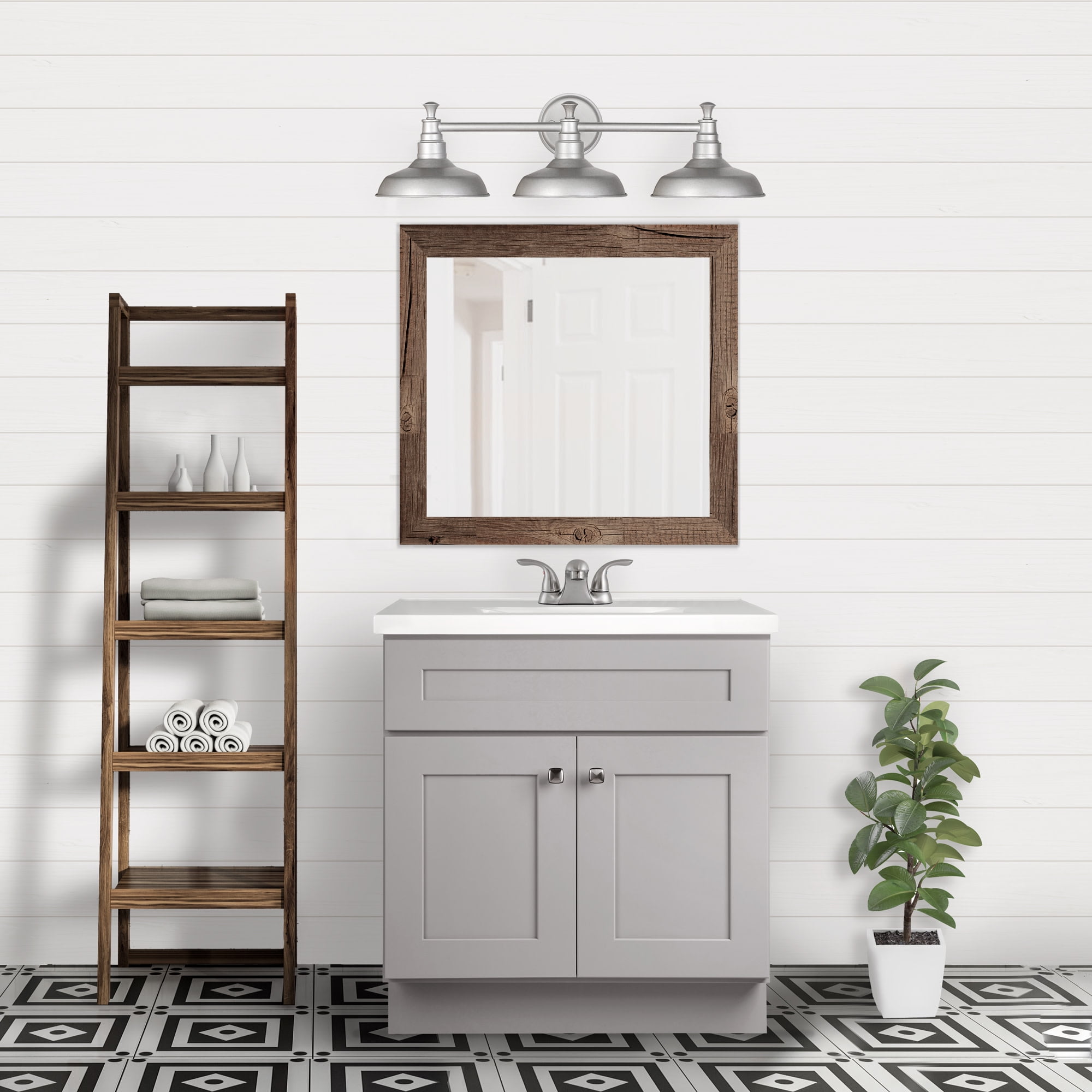 Design House 587089 Brookings 30x21 Unassembled Modern 2-Door Shaker  Bathroom Vanity Cabinet Only, Gray