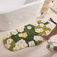 thumbnail image 3 of DEKAXID 1 alfombra 3D con diseño de flores, margaritas y musgo, para sala de estar y dormitorio, de felpa suave, estilo bohemio, antideslizante, duradera y cómoda, de microfibra gruesa, para, 3 of 7