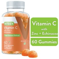 VITEEY Vitamin C Gummies with Zinc and Echinacea, Immune Support, Orange Flavor, 60 Ct