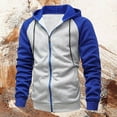 thumbnail image 4 of LIIPEE Men Hoodies Color Block Long Sleeve Drawstring Zip Up Hooded Sweatshirt With Pockets Male Breathable Travel Sweatshirts,Blue,Xl, 4 of 5