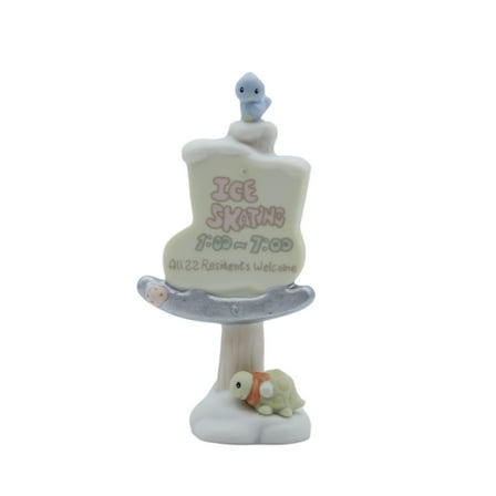 Precious Moments Figurine: 184020 Skating Sign (3.2") Sugar Town