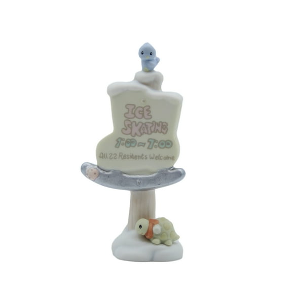 Precious Moments Figurine: 184020 Skating Sign (3.2") Sugar Town