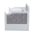 thumbnail image 4 of Baxton Studio Mara Classic and Traditional Grey Fabric Upholstered White Finished Wood Twin Size Daybed with Trundle, 4 of 7