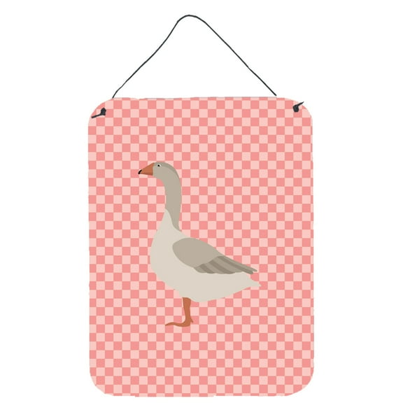 Carolines Treasures BB7894DS1216 Steinbacher Goose Pink Check Wall or Door Hanging Prints