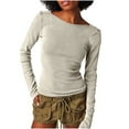 thumbnail image 1 of Pisexur Chandail en Molleton pour Femmes Mode Tricoté Col Rond Chandails en Molleton Manches Longues Hauts pour Femme Décontracté Léger Dos Bas Automne Hauts Coupe Ajustée Chandail, 1 of 7