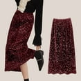 thumbnail image 2 of EHRWE Women's Skirt Velvet Sequin Skirt Women's Wrap Skirt Sparkly Retro Midi Straight Skirt Carnival Festival Skirts for Women, 2 of 4