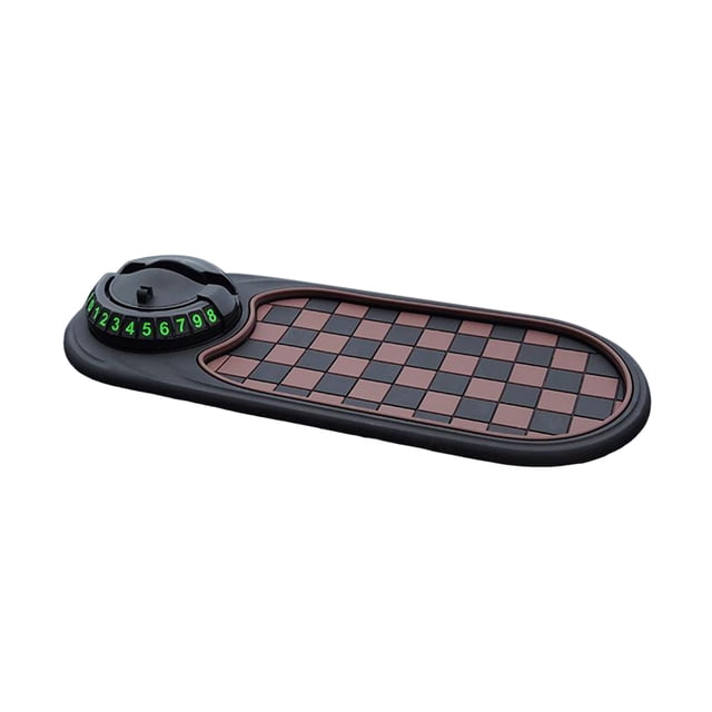 Multifunction Car Anti-Slip Mat with Temporary Parking Number Car Dashboard 360-Degree Rotating Mobile Phone Holder