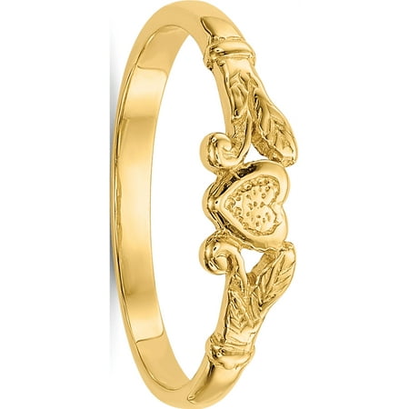 14k Yellow Gold Heart Baby Ring