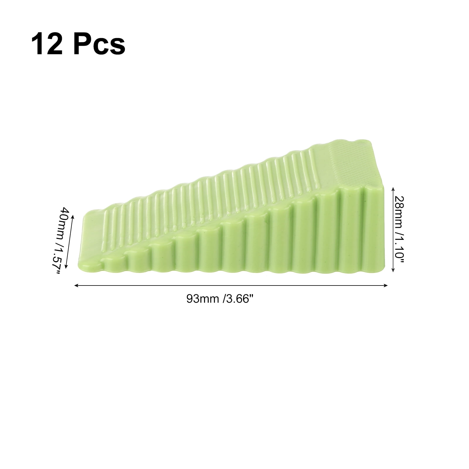 Uxcell 12 Pack 1.10" ABS Door Stoppers for Bottom Door Stop Wedge, Green