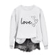 thumbnail image 1 of Sudadera Penkiiy Valentine para mujer: lindas camisetas del día de San Valentín Love Heart Graphic Print Suéter de manga larga Tops M White, 1 of 4