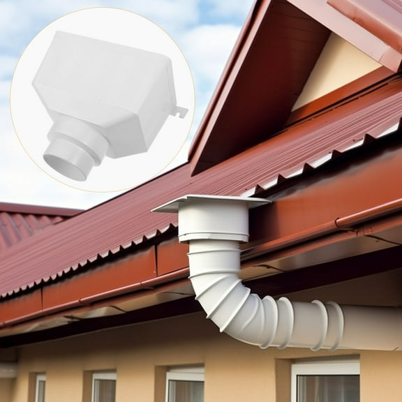 BESTONZON Gutter Downspout PVC Connector White for Outdoor Drainage System 1Set